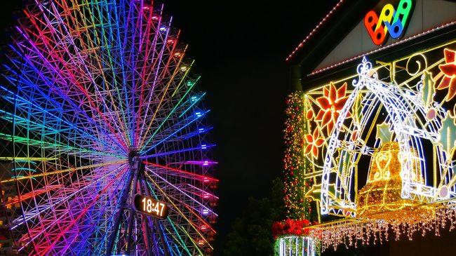 コスモワールドの観覧車がフルカラーLEDにリニューアルして記念すべき初のクリスマス!!!クリスマス期間限定アニメーションのレベルが高過ぎて感動モノ(爆笑)　かなり微妙なので二番目か三番目に大切な人と来て下さい(爆)　ぉぃ(^^;<br />23日も同じ休日だからもう少し混んででも良さそうなものなのに、やっぱり24、25に集中して23日の何倍～何十倍も混むのでビックリ(笑)<br />