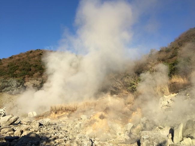 2016年の年末は義母の忌明けの法要がありました。<br />その法要を終えて雲仙へと向かいました。<br /><br />夏には何度か訪れましたが、冬の雲仙は初めてです。<br />車でしたので通行する道路によっては、冬タイヤが必要な事もあります。<br />ラッキーなことに、行きは天気に恵まれて、山道が苦手な私の運転でもなんとか大丈夫でした。