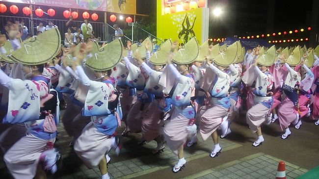 ご覧戴きましてありがとうございます。<br /> 2016年8月13日と8月14日の2日間、徳島市内で8月12日~8月15日の間開催される「阿波おどり」を観覧すべく旅行に行ってきました。<br /> 自宅のある静岡県浜松市から兵庫県神戸市の舞子というところまでは「青春18きっぷ」を使い、主に東海道本線・山陽本線の普通列車・快速列車を乗り継ぎ、舞子から徳島市内までは明石海峡大橋を通る高速バス「阿波エクスプレス」を利用しました。<br /> パート2からは阿波おどりの観覧についての様子を紹介し、前回は誰でも参加可能である「にわか連」に参加した時の様子を中心に紹介しました。今回は南内町演舞場という有料の演舞場で踊りを観覧した時の様子、さらに「総流し」というものも観覧した時の様子をご覧戴きます。<br />