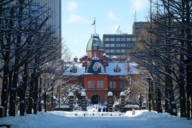 北海道温泉旅行の二日目は登別温泉から札幌経由で定山渓温泉へ。<br />旅館にチェックインする前に見所を教わって、近場を散策。<br />ここも札幌並みのドカ雪で、一面銀世界が広がっていた。<br />この日もチェックイン後は旅館で温泉三昧、ごちそう三昧でまったり～。<br /><br />旅行3日目は定山渓温泉から札幌へ戻り、札幌半日散策。<br />2日目とは異なりこの日は晴天となり、<br />時計台に赤れんが庁舎と札幌の見所を見学。<br />北海道の開拓の歴史を勉強できて、<br />今まで自分が知らなかった日本史を知るいい機会になった。<br /><br /><br />1/12(木）関空→新千歳空港→登別温泉<br />1/13(金）登別温泉→札幌→定山渓温泉<br />1/14(土）定山渓温泉→札幌→新千歳空港→関空