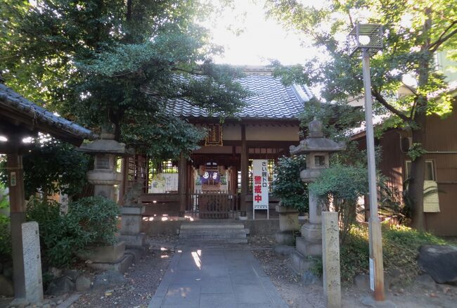 2015秋、白鳥の金刀比羅神社：鳥居、手水舎、本殿、扁額、石標、狛犬、境内末社