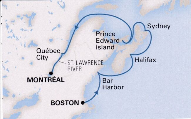 (3) 乗船編<br /><br />モンゴメリ「赤毛のアン」を愛読していた船好きの友人、ゴロン「アンジェリク」を愛読していたわたし。<br />それぞれ、行きたいのはプリンスエドワード島とケベック。<br /><br />いろいろ探していたら、ボストンからモントリオールへの（どちらも寄港する）クルーズを発見。<br />無謀にも（笑）個人手配で行ってみた、どたばた旅行記。<br />