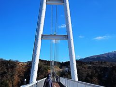 日田⇒九重　九重“夢”大吊橋を渡って　長さ390ｍ　☆渓谷に雪残り