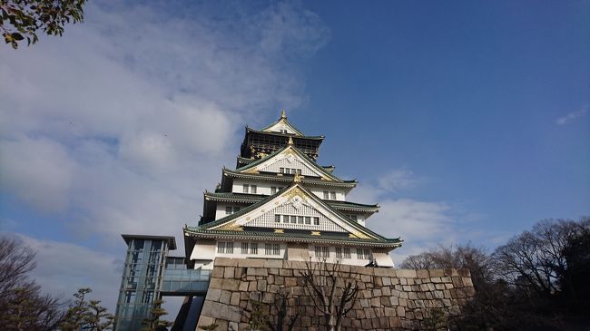 仕事で大阪へ。翌日有給をとって大阪観光してきました！<br /><br />昨年大河ドラマ真田丸見ていたので、関連している場所を中心に短い時間でしたが観光してきました。<br /><br />前日〜大阪城〜豊国神社〜心眼寺