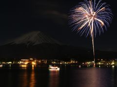 再び、冬の花火・河口湖へ、ついでに吾妻山の菜の花を見に行ってみました