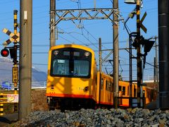 桑名では”はまぐり”を食べていると春色の三岐鉄道がやってきました