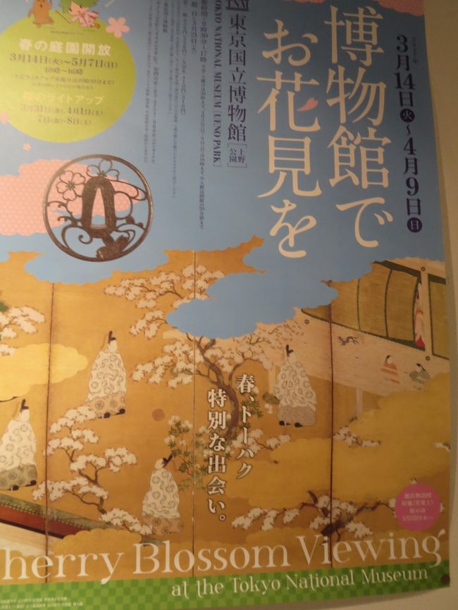 週末散歩　博物館でお花見を　　東京国立博物館でお花見しました