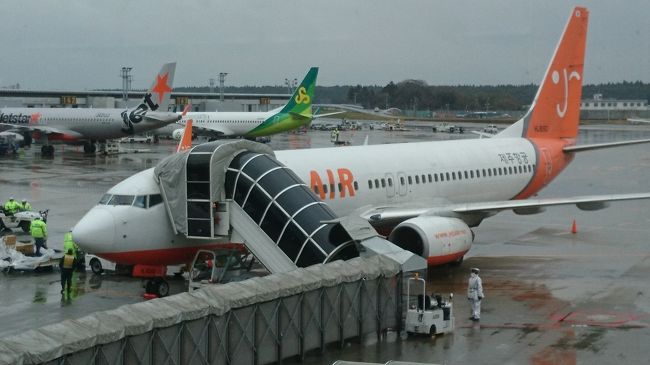 チェジュ航空またはティーウェイ航空、成田･仁川空港利用、セジョンホテル指定。<br />2日間、込々1人20340円！<br />駆け足のツアーとわかりつつも、土日でこれは超お得！！！<br />と思い、年末に予約したツアー。<br />旅行会社は、前週同様てるみくらぶ・・・。<br />最終日程表さえ届いてないままビッグニュースになってたので<br />行けないものと諦めてた私・・・<br />でも、てるみツアーの航空券だけ使えてる人多数。<br />念の為、出発予定前日の昼休みに、<br />てるみくらぶHPに載ってた連絡先へ電話したら<br />このツアーの飛行機だけはチェジュ航空で予約できてる可能性高い。<br />とのことでチェジュ航空連絡先も教えてくれて、すぐさま電話。<br />問合せたら、<br />予約入ってます、乗れます。との事！<br />１日(土)成田11時50分→仁川<br />２日(日)仁川15時05分→成田<br />すぐさま、同行予定だった連れに相談。<br />アラフィフ二人なので、宿泊先は現地で探すことになり、<br />結果、前回同様ホテル代追加、99.000ｗ払ってのツアーとなりました。