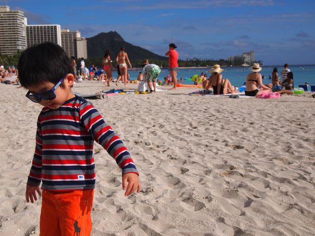 ３月末から３泊４日、家族で春の海外旅行を楽しんできました。我がファミリーもみんな大好き、常夏の楽園。両親、兄夫婦、３才と０才の甥っ子、私達夫婦を含め８名様の大所帯となりました。両親が常々「家族でハワイに行くのが夢」と語っているのを聞いた姉が「行くなら今しかない！」っと勢いをつけて計画を実行。ついに出発までごぎつけました。身内と言えど、それぞれのことで忙しい日常。多少強引に突き進まなければ、何も実現しないということをしみじみ学びました（笑）。シルバー世代から０歳児まで、幅広い世代それぞれが満足できるよう基本的に行程は自由。ホテル・エアー・現地での主な移動のみ夫がネットで手配。食事も含め、決められた行程のない自由な旅です。