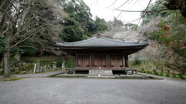 1430　両子寺無明橋を出発　県道29で並石ダムによる．ここからの並石耶馬の景色は素晴らしい．曇っているので少しかすんでいるが，横穴もあり，修行に使われた国東の耶馬らしい風景だ．<br />1513　富貴寺　昨年9月は雨にたたられて，堂内を同僚たちに見せることができなかった．宇佐の大分県立博物館の複製で我慢してもらった．今回は中に入ることができた．この大堂素晴らしい建築だ．そして室内は阿弥陀浄土の曼荼羅世界．ここの阿弥陀様は重文だが平安末期の作でお優しい顔立ちだ．私が大好きな仏像の一つだ．<br />またここは石像美術がすごい　石幢，石殿，板碑，笠塔婆，国東塔などがすごい．仁王門の仁王も本堂の阿弥陀三尊もなかなかいい　本当に国東を代表する名刹だ．1550に見学終了．今日はサウナにゆっくり入りたいのでこのまま宇佐に向かう．1644今日の宿泊先のはちまんの郷宇佐に到着