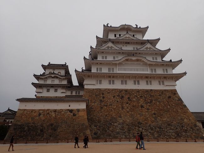 日本100名城巡り<br />☆15城目☆姫路城(No.59)<br /><br />兵庫県の100名城は、<br />兵庫県朝来市・竹田城<br />兵庫県篠山市・篠山城<br />兵庫県明石市・明石城<br />兵庫県姫路市・姫路城<br />兵庫県赤穂市・赤穂城<br />の6城。<br />兵庫県1城目の登城は姫路城です。<br /><br /> 姫路城は、「現存12天守」(弘前城、松本城、丸岡城、犬山城、彦根城、姫路城、松江城、備中松山城、丸亀城、伊予松山城、宇和島城、高知城)の一つであり、「国宝5城」(姫路城、松本城、彦根城、犬山城、松江城)の一つでもあります。<br /> 平成の大修理を終えて約5年半ぶりに2015年3月27日から大天守の一般公開が再開されました 。