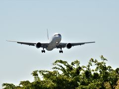 伊丹空港千里川から飛行機撮影