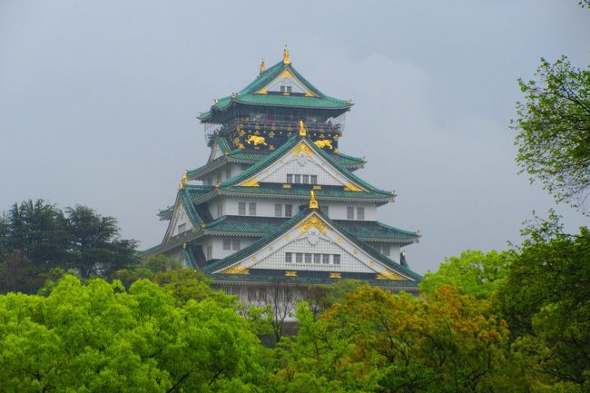 和歌山の橋本から大阪～神戸～姫路と走って岡山までを走ります。国道の二号を走ります。が、予定だったのですが、カーナビ様がイジワルをしてくれました。私の入力が悪かったのでしょう。と、反省します。カーナビはあまり遠距離の目的地を入力してはいけないのかも知れません。単純に「大坂～岡山」と入力しました。当然ＯＫと安心していましたら？？？。方角が違います。方向が「福知山」に向かっています。確認の為に拡大して見たら、大分先で左折して「姫路」を経由するルートになっていました。三角形の頂点を走るルートです。もの凄い大回り・・・涙が出そうです。雨が降っています。仕方がなく「大坂～福知山の途中～備前～岡山」。多分・・・２倍を走ったでしょう。この様なミスは前にもありました。自分の車の方角が目的地の反対を向いていると同じような事がありました。まあ、安全運転で無事に岡山に到着しましたのでやれやれです。このルートは３回目ですが「カーナビ」を使うのは初めてです。走行は３２１ｋｍでした。神戸も姫路もパスの結果になりましたのと、移動中が雨でメボシイ対象が無かったので写真はありません。<br /><br />表紙の写真は 雨の「大阪城」駐車場に車を入れないでの撮影は困難です。