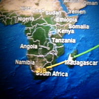 南アフリカへ？　何しに？　（１）　マダガスカル上空で新年を迎えました