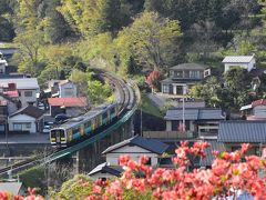 山一面が赤く染まる塙町のつつじ 2017（福島）