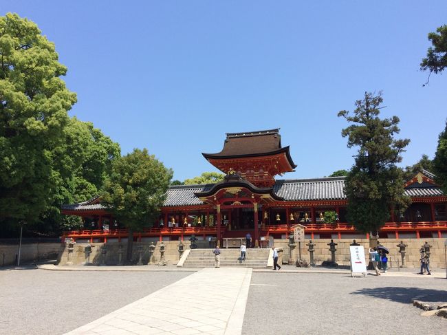 ということで、嵐の宮古島の次は打って変わって、最高のお天気に恵まれた京都の旅をご報告します。<br />沖縄旅行の合間に、度々訪れる京都です。<br />今回は、父親の退職お祝いを京都でということで、兵庫に住んでいる甥っ子に久しぶりに会うことを兼ねての京都旅行となりました☆<br />家族の中で、私だけが京都に前日入りして、今年の元旦に行きそびれた国宝岩清水八幡宮を参拝することになりました♪<br />その後に二条の豆屋源蔵の川床ランチを予約して、父親の退職お祝いをするという予定でしたが、集合時間まで少し時間があったので、子どもの守り神で有名な三宅八幡宮にも足を運びました☆<br />しかも、次の日に予定していた京洛八社巡りを繰り上げスタートしてしまうやえやまじろうさんでした（汗）