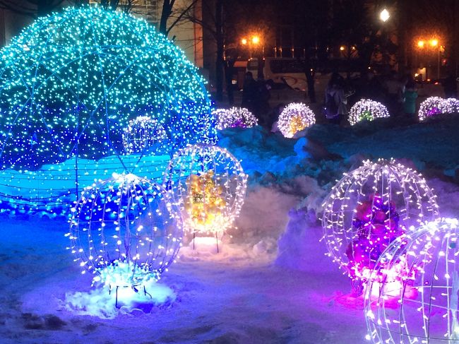 例年より早く大雪に見舞われた札幌に行くことに。<br /><br />歩き慣れない夜の雪道を避けて、<br />バスツアーで夜景を楽しんできました。