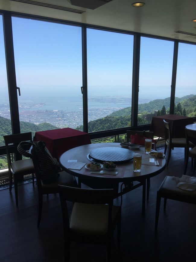 六甲山で神戸の街並みを見ながらバーベキューを食べ<br />スーパー銭湯でのんびり