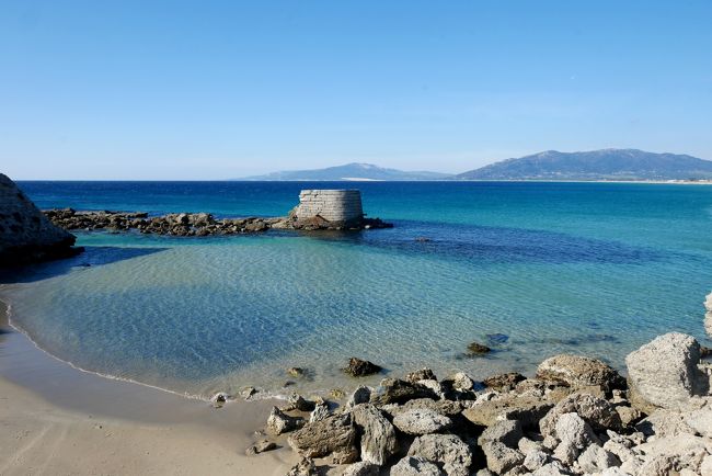 2016.12ジブラルタル海峡への遠い道17-タリファ　聖カタリーナ城，タリファ島，ウインドサーフィンの中心地