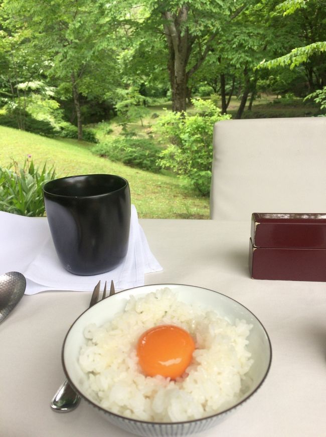 今年も二期倶楽部に泊まってきました。<br />いつもは記念日に来ていましたが今回は何でもない日にふらっと旅行です。<br /><br />二期倶楽部の朝食に出る卵かけご飯→TKGは<br />日本一に選ばれたことがあります。<br />自然あふれる中で最高の朝食。<br />夫婦でたまご6こも食べてしまいました♪<br /><br /><br />ですが、<br />二期倶楽部は、2017年9月以降改装に入ります。<br />スタッフに聞きましたが、改装後はもしかすると<br />全く違うホテルになってしまうかもしれません、、、<br />最高のホスピタリティはここしかありません、<br />私たち夫婦の癒しでした。<br /><br />最後になるかもしれない、<br />たまごかけごはんも堪能しました。