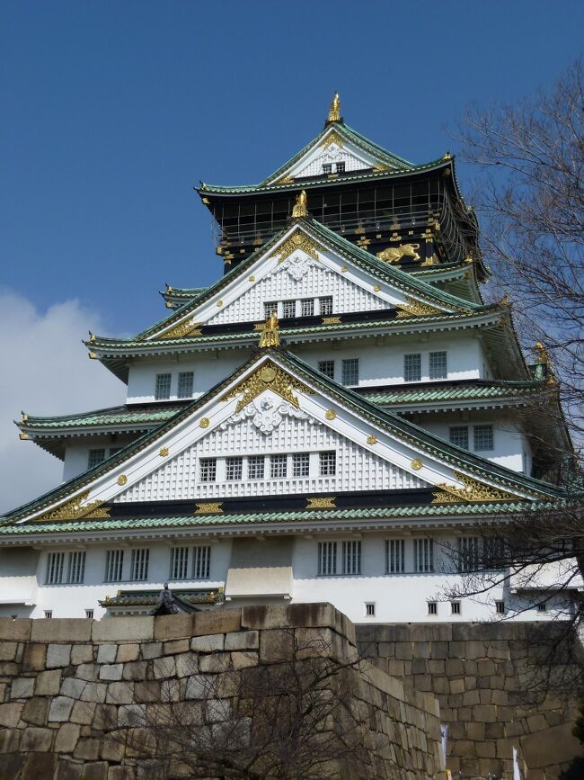 京都、そして修二会が見たかったので奈良へ。最終日に大阪城にも行ってきました。<br />４日目、帰りの飛行機までの時間で、大阪まで足をのばして大阪城を見ました。