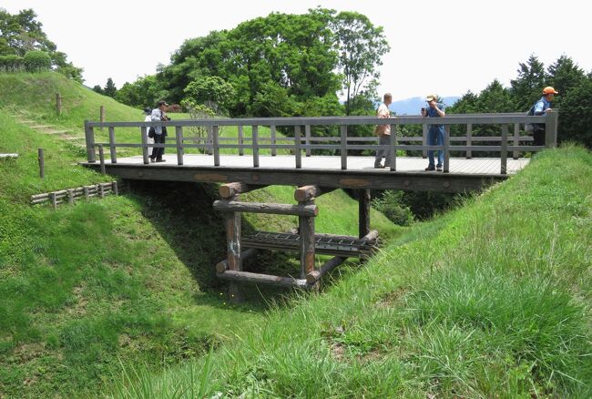 2017初夏、日本百名城の山中城(2/6)：西の丸、元西櫓、掘割と木橋、西の丸見張台