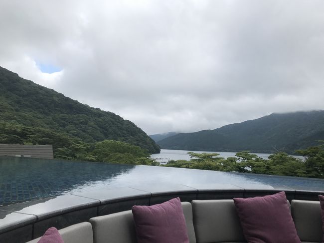 今年の東京の梅雨はカラ梅雨で　ねっとりした暑さが毎日続く。年寄りだが　それなりに用事があり　まとまった休みが取りにくい。<br />そこで「避暑もどき」の2泊3日の箱根への遠出をしてきた　その<br />記録。<br />写真は　宿泊した「はなをり」から　芦ノ湖を写す。