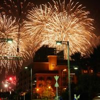 2017年夏休み!:第39回浦安市花火大会～空に,海に,光輝く,浦安花火～東京ディズニーセレブレーションホテル『Discover』越しに(家族３人で)