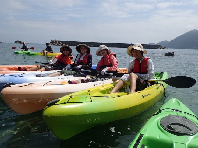 日本海で夏を満喫の日帰りツアー。<br />竹野海岸でのシーカヤックは、お天気にも恵まれ サイコー！！！<br />そしてお目当の海鮮料理も食べられ、文句無しの一日でした。