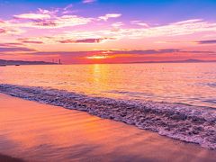 マホロバマインズ泊　城ヶ島の夕焼けと三浦海岸の夕焼けを見る