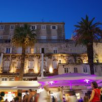 クロアチアのスプリット（夜編）　旧ユーゴスラヴィア５か国周遊の旅　１２