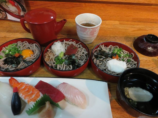 食いしん坊親子が行くシリーズ:山陰編【前編】です。<br />広島県呉市から軽自動車で、アンガールズ田中さんの故郷:上下町を経由して出雲大社へ<br />ここでは、寿司屋で???、割子そばを喰らいました。<br />さらに日御碕に移動して、焼いかを<br />これが、大当たり!!!!<br /><br />このシリーズは、次のとおり、前・後編の2部構成としています<br />前編 出雲の寿司屋で割子そばを喰らう<br /> http://4travel.jp/travelogue/11277099<br />後編 蒜山でジンギスカン食べ放題<br /> http://4travel.jp/travelogue/11277104