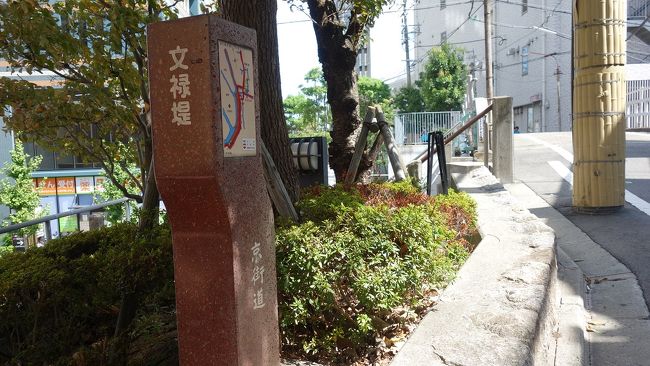 　昔、大坂から京方向へ出かけると「京街道」を行く、同じ道を京から大坂に向かうと「大坂街道」と云ったそうです。大阪と奈良を結ぶ道も同じように表現するようですが、要は立ち位置によって名称が変わるというか、どちらを向いて歩いているのかがよく判ります。<br />　その、京・大坂街道の一部が残っている守口市内を目的に、淀川を下り大川から大阪城。そして奈良街道を東に走り河内へ帰るというルートで走ってきました。少し規模が大きなリハビリ輪行です。その行程が33キロで消費エネルギーが800カロリーという下らないお話しです。四時間弱ペダルを漕いでも、昼食とやや大きめのアイスクリーム一個食べると「元の木阿弥」と云うことです。<br />　河内から花博会場を過ぎて、更に北に進路を取ると京阪電車守口市駅に出ます。高架をくぐりますと直ぐに京街道跡の堤が見えます。豊臣秀吉が家来に命じ伏見城と大坂城を結ぶ最短ルートを淀川の堤沿いに造らせたのがそもそもの由来です。以後、淀川と大川が切り離される等で川のルートが北に移動していますので、今では堤跡です。江戸に入って「守口宿」が設けられ、東海道五十七次のしんがりとなりました。高札場の設置や修景に努力の跡が見られますが、宿場に不釣り合いな高層ビルなど、尚一層奮闘を望むところです。<br />　毛馬の閘門から大川沿いで大阪城へ、場内のグラウンドではイベントが行われている様で若者で騒々しい。伏見櫓を眺める北外堀辺りでコンビニサンドイッチで昼食です。その横で大人数人が卓を囲んで騒々しい。これは何かと眺めていると「麻雀」をなさっている様子です。大昔に通った雀荘は何か薄汚れた日陰という雰囲気がありましたが、この場合は青天、中々健康的で宜しい。IRとか小難しい「統合型リゾート特区」は既にお城の中で実現されている様ですね。<br />　さて、仕上げは奈良街道です。途中堤のようにも見える旧街道を東に進み、長瀬川で右折すると振り出しに戻りました。出だしの計算では余り糖分の消費には役立っていないようですが、幾らかは減らせたでしょうかな。