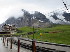 ２０１７年７月　スイス７日目　その２　雨の中クライネ・シャディック周辺の散歩　山頂はガスがかかっていました