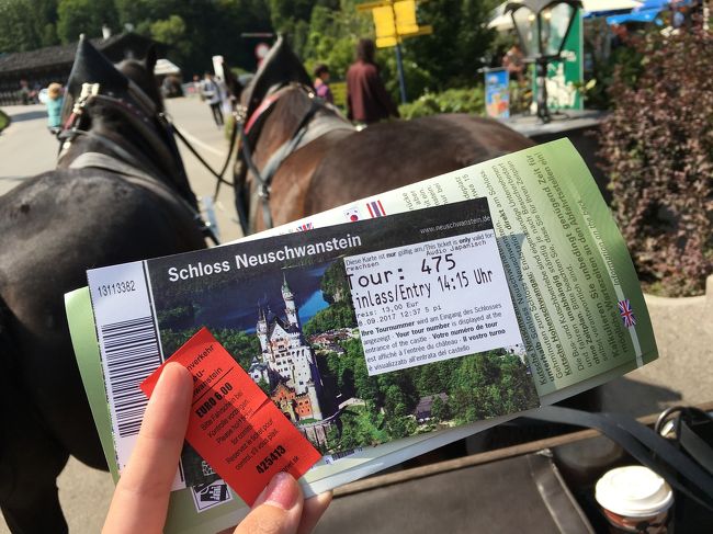 <br /><br />ミュンヘン中央駅→フュッセン→ノイシュヴァンシュタイン城<br /><br />プラス 最終日帰国までです<br /><br />割とハプニングがあって大変でしたが、楽しく過ごせました!<br /><br /><br /><br /><br />【ミュンヘン→ノイシュヴァンシュタイン城】<br /><br />ノイシュヴァンシュタイン城のチケットですが、当日チケット購入することも可能です。<br />しかし、待つ時間あるの勿体無い!何時になるか分からないなんて嫌!ということで、私は日本からチケットを予約していきました。<br /><br /><br />予約方法は調べると出て来ます。色々な方が日本から予約しているみたいですね!<br /><br /><br />ホームページに行って、どのチケットが良いかを選んでクレジットカードの番号とセキュリティーコード入力して連絡が来るのを待ちます。<br />(クレジットの引き落としはされません。チケット購入できるかどうかは、ノイシュヴァンシュタイン城の管理の方がチェックして可否をメールで送ってくれます。)<br />※この時、ホームページは全部ドイツ語なのでGoogle翻訳さんを使うことを強くお勧めします。<br /><br /><br />予約してから数日後、メールで返信が来ます。<br />その内容がこちらです。