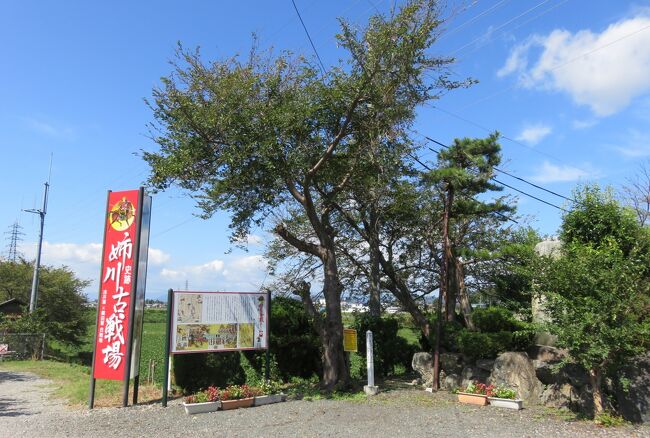 2017秋、姉川の古戦場(3/8)：姉川古戦場(3)：姉川、古戦場碑、戦死者慰霊碑、彼岸花