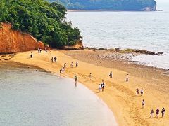 小豆島-1　エンジェルロード　島が繋がる砂浜　☆約束の丘からの展望も