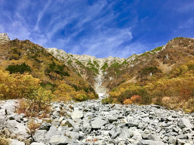 前回バス事故のため行けなかった奥穂高に、１０月の三連休を使って再チャレンジしてきました。<br /><br />１日目は上高地から涸沢カール、ザイテングラートを経て穂高岳山荘に宿泊しました<br />あいにくの雨でしたが所々で綺麗な景色も見ることができました<br />２日目は快晴。奥穂高岳に登り、重太郎新道、岳沢を経て上高地へ戻りました<br />上高地からバスで乗鞍高原にある温泉付きペンションで一泊しました<br />３日目は晴れ。乗鞍岳を散策し、平湯温泉に入り、バスターミナルでうだうだしたあとバスで東京へ帰りました<br /><br />憧れの涸沢カールや奥穂高岳に行けてとても感動しました、いつかジャンダルムにも挑戦してみたいと、モチベーションが上がる山行でもありました