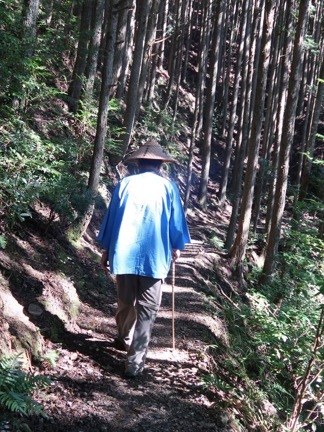 箸折峠(はしおりとうげ)の牛馬童子は、熊野古道の中辺路(和歌山県田辺市中辺路町近露)にある石像。田辺市指定史跡(1971年7月26日指定)。<br />場所は中辺路、箸折峠近くにある。高さ50cm程度の小さな石像。文字通り、牛と馬の2頭の背中の上に跨った像である。一説には、延喜22年(922年)に熊野行幸を行った花山法皇の旅姿を模して明治時代に作られたとされる。この石像のある箸折峠の由来は、花山法皇が食事のため休憩をした時に、近くの萱を折って箸代わりにしたからといわれている。<br />(フリー百科事典『ウィキペディア(Wikipedia)』より引用)<br /><br />中辺路とは、和歌山県南部の道路で熊野街道紀伊路の一部。<br />田辺市から海岸に沿う大辺路と分れ、紀伊山地を越えて熊野三山へ通じる参詣路で、本宮までは国道 311号線にほぼ相当する。古くから熊野街道の本通りとされ、沿道には王子社がまつられ、紀州藩の伝馬所もおかれていた。<br />(http://d.hatena.ne.jp/keyword/%C3%E6%CA%D5%CF%A9 より引用)<br /><br />中辺路ウォークコース<br />世界遺産に登録されている熊野古道の中でも人気なのが、『中辺路(口熊野・田辺~熊野本宮大社)』のウォークコース。熊野古道のゴールデンルートとも呼ばれる、もっとも人気のコースです。<br />熊野古道・中辺路 については・・<br />http://www.tb-kumano.jp/kodowalk/<br />http://www.hongu.jp/kumanokodo/<br />http://www.hongu.jp/kumanokodo/walk/<br /><br />高野山・熊野三山・中辺路をゆくハイキング3日間<br />その昔、熊野三山詣でを行う人々が通る道を、豊かな自然の中、旅人に思いをはせながら歩きましょう。世界遺産・熊野古道のみどころを3日間かけてじっくりと語り部同行で歩きます <br />■熊野古道 <br />紀伊半島南部にあたる熊野の地と伊勢や大阪・和歌山、高野及び吉野とを結ぶ古い街道の総称で、「熊野街道」とも呼ばれています。 <br />■中辺路 <br />田辺と熊野本宮大社を結び、かつて上皇や女院が参詣路とし、後鳥羽上皇が歌会を催したとされる近露王子をはじめ、王子と呼ばれる神祠が数多く現存する道です杉林に囲まれた神聖な雰囲気の山道が続きます<br /><br />2 紀州みなべ温泉--★滝尻王子--熊野古道・中辺路ハイキング(道の駅--牛馬童子像--近露王子--発心門王子--水呑王子--★熊野本宮大社--大斎原)--串本温泉・串本ロイヤルホテル(泊) <br />※歩行:約9km、約4時間