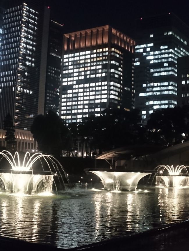 会社帰りにふら～っと和田倉噴水公園～三菱1号館美術館までをお散歩しました。<br /><br />「昭和36年に天皇皇后陛下ご成婚を記念して作られました。その後、平成7年に皇太子殿下のご成婚を記念して、大噴水を再整備し､新しく造られた落水施設やモ二ュメン卜を流水施設で結んでいます。」だそうです。(*^^*)<br /><br />この時期はイルミネーションが始まっていて、街中キラッキラしていましたよ！(☆∀☆)