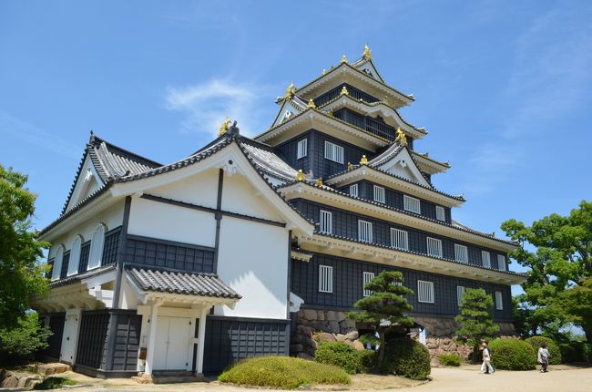 岡山城は岡山駅から歩いて十五分ほどです。「桃太郎大通り」という名前がついていました。お城は門と天守閣があります。お城に隣接して後楽園があります。