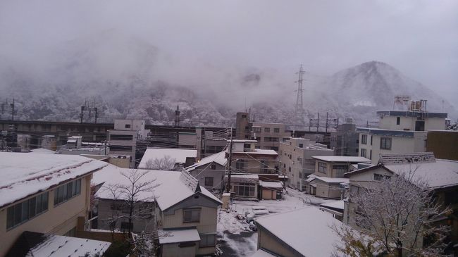 一年ぶり三回目の親子旅、今年は越後湯沢にやって来ました！<br />あいにくのお天気でしたが、温泉に浸かって美味しいご飯を食べてゆっくりしてきました。<br />そして、二日目は雪景色!一足早い銀世界と雪見風呂を楽しんできました♪<br />その記録です。