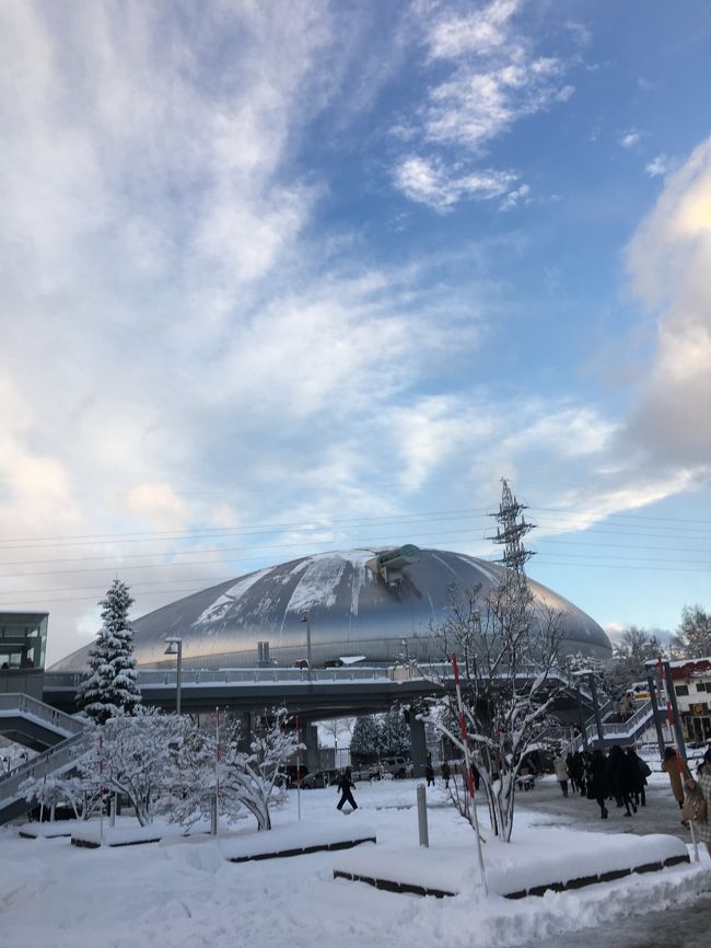 本当は札幌到着して少し観光して・・・<br />なんて予定してたのに<br />全然時間がない。<br />(雪の為に電車が遅れたりしてたのもあったけどね・・・)<br /><br />なのでチェックインしてから<br />昼食べて<br />札幌ドームに向かいました。<br />道行く人はみな嵐FANばかり。<br />そして道中凍ってしまっていて転倒する人多数。<br />疲れた~~~