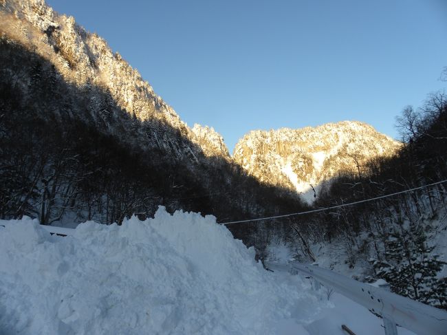 天人峡は雪