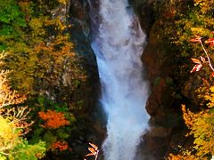 上信越-9　秋山郷3/6　蛇淵の滝：紅葉*ミニハイク　☆清瀧を展望台から眺め