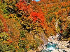 上信越-11　秋山郷5/6　中津川渓谷:紅葉の景勝地・絶好の光　☆水の清らかさ冴えて