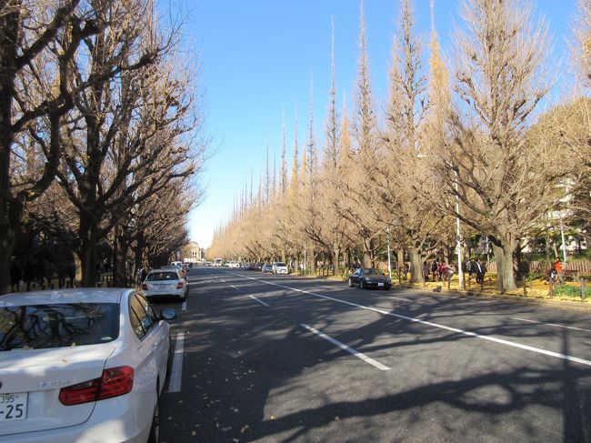 2017年の締めくくりのウォーキングは都心部を歩きました。<br />晩秋?初冬の紅葉に彩られた信濃町、四谷、明治神宮外苑の名所の歴史・文化を探訪しながら、のんびり歩きを楽しみました。<br /><br />起点駅・集合時間:東京都JR中央線信濃町駅 10時<br />歩行距離・所要時間:約8.0km 約3時間 <br /><br />今回のコース:<br />信濃町駅→民音音楽博物館→文学座→須賀神社→新宿区立新宿歴史博物館→杉大門通り→水道碑記→多武峯内藤神社→鳩森八幡神社→将棋会館→明治神宮野球場→明治神宮外苑いちょう並木→聖徳記念絵画館→信濃町駅<br /><br />歩行後のお酒とごはん:新宿思い出横丁「ばんしゃく家」<br />