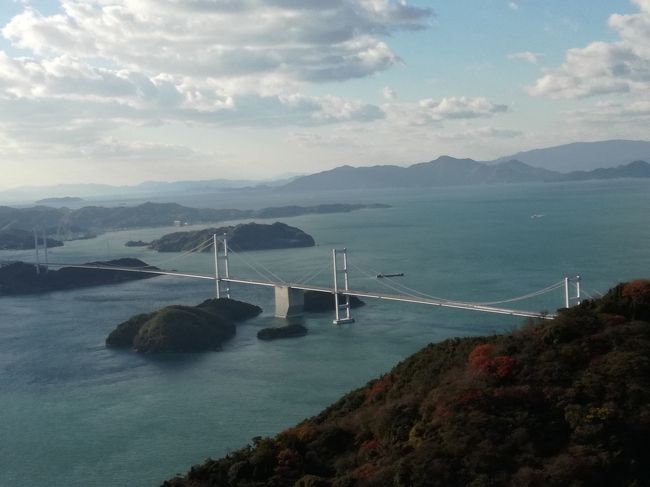 名古屋から新幹線で岡山。岡山からはバスで倉敷としまなみ海道の島を巡り、松山に宿泊。<br />２日目は香川に入り、金刀比羅宮に参拝。帰りは瀬戸大橋を渡り、岡山から新幹線で名古屋に帰りました。<br />JR東海ツアーズに一人参加で行ってきました。