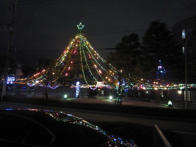 1971年から近くの小さな三角公園で毎年クリスマスイルミネーションが公園のなかの3本のヒマラヤ杉に飾られています。自治会の会員の奉仕によって飾られています。
