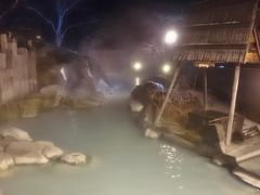 福島県 猪苗代と高湯温泉 (6-5) 安達屋旅館 夜の混浴大露天風呂
